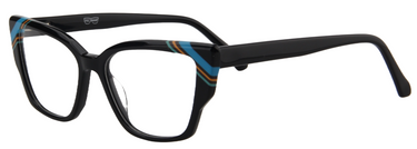 Afro Motif Women Eyeglasses: Eshe - Black - SpecSMART Eye Clinic (Diagonal View)